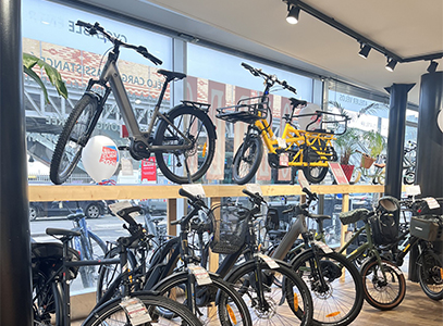 Intérieur magasin de vélos Paris 13
